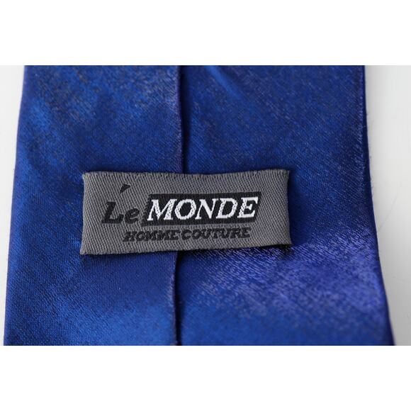 VTG 90s Le Monde Iridescent Necktie Business Corporate Wedding Classic Grandpa - Picture 3 of 14